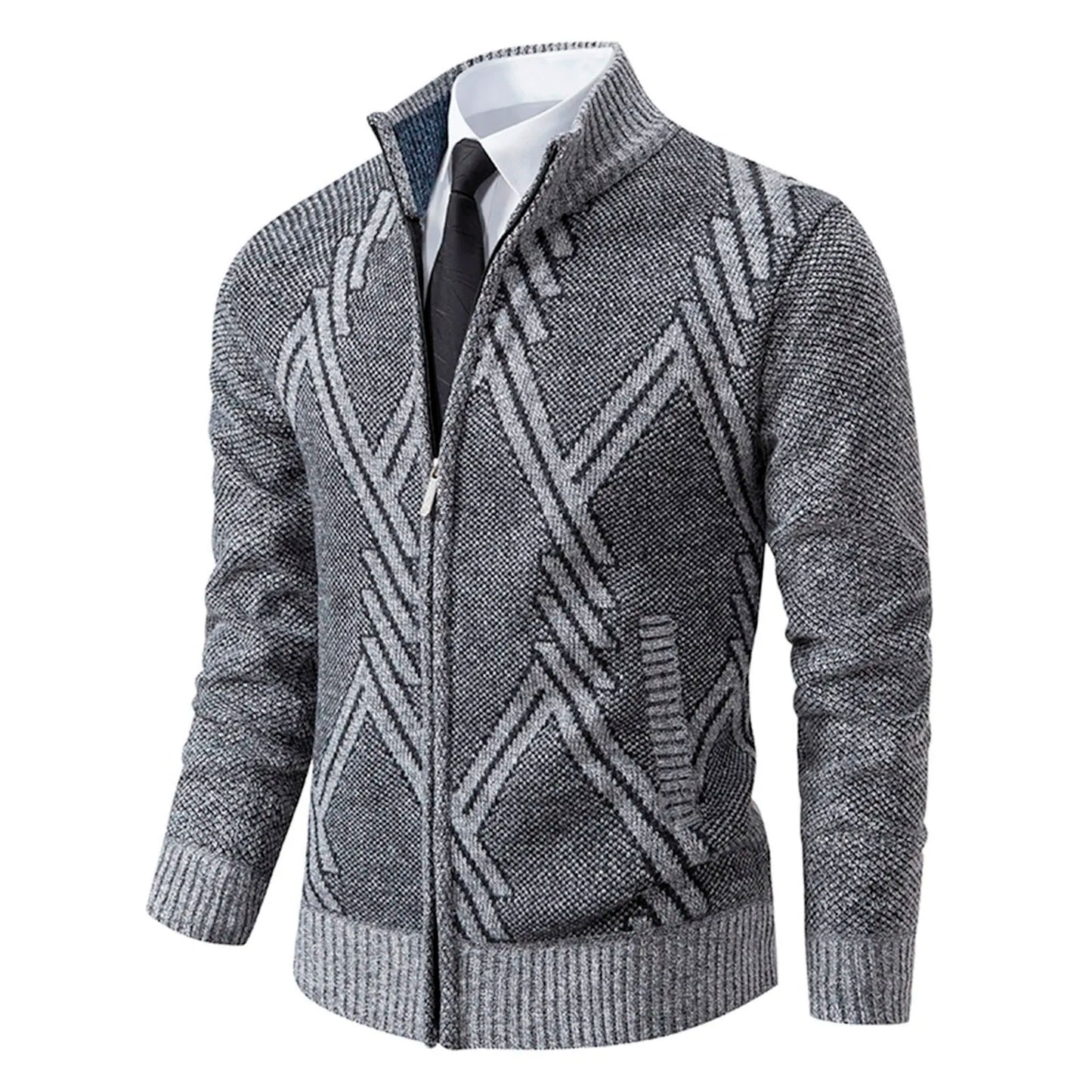 Winter Jackets Men Cardigans Sweaters New Male Thicker Warm Casual Sweatercoats Zipper Slim Fit Fleece Jacket Men Coat Knitwear