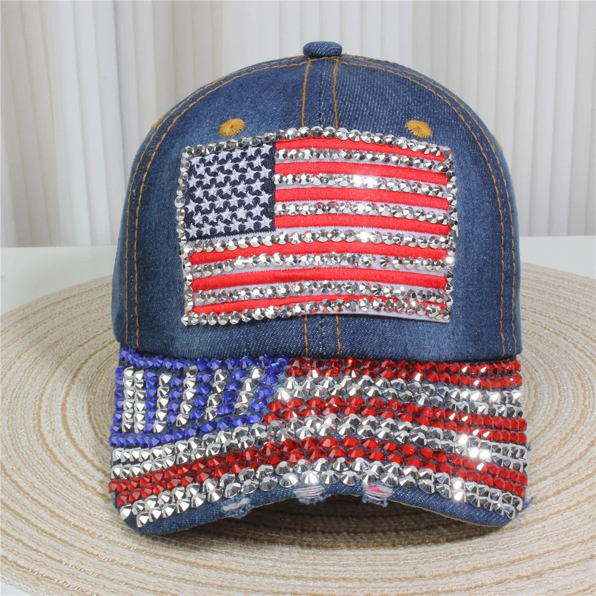 Women's Baseball Cap Diamond Painting Embroidery Flower Denim Snapback Hats Jeans Woman Female Cap Cowboy Summer Sun Hat