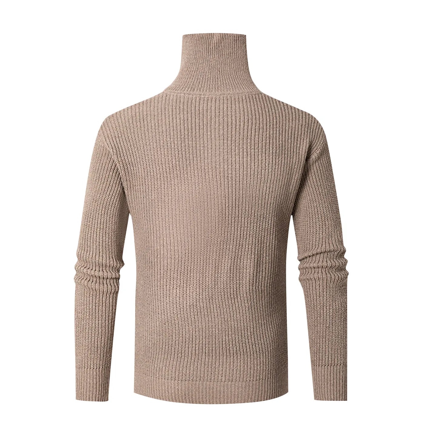 Men'S Long-Sleeved Knitted Lapel Solid Color Pullover Spring And Autumn Long-Sleeved Pullover Sweatshirt Ropa Hombre