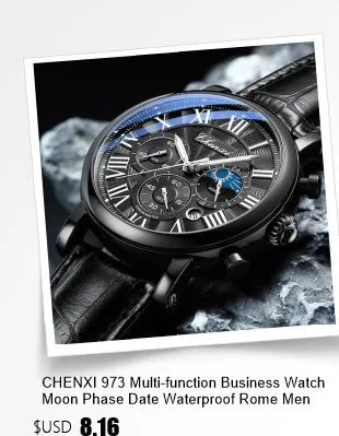 CHENXI 8222 Men's Quartz Watch Luxury Stainless Steel Wristwatch Waterproof Luminous Date Male Clock Watches Gift