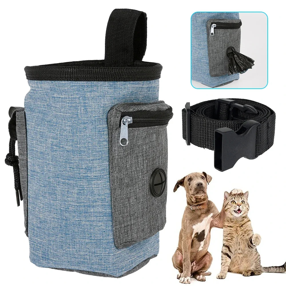 Dog Treat Bag Portable Dog Treat Training Pouch Multi-purpose Puppy Treat Pouch Oxford Cloth Dog Food Bag Pet Snack Bag with