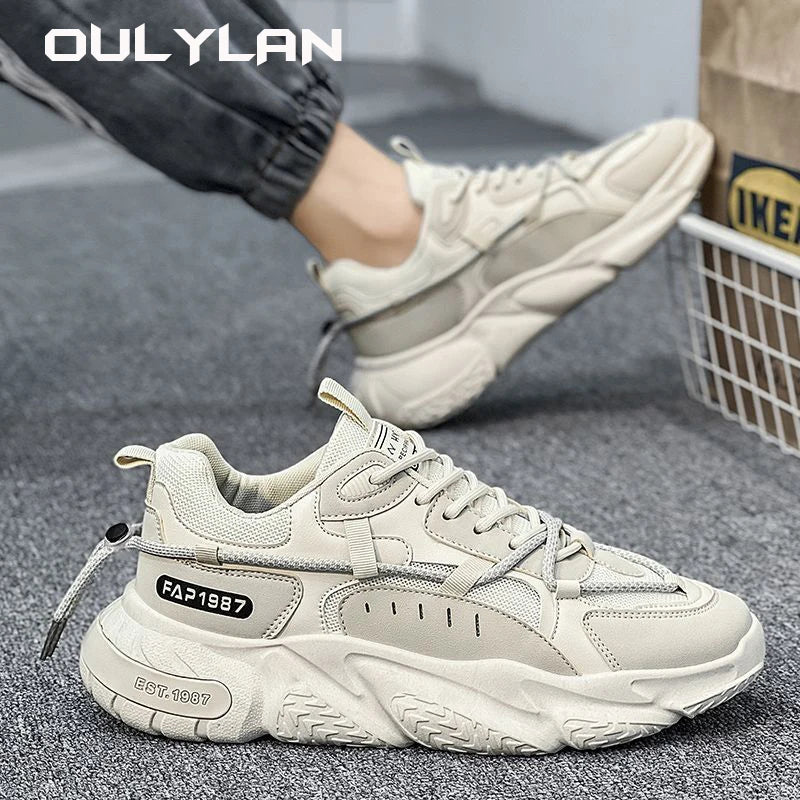 Trend Versatile Height Increasing Sneakers Men's Shoes Autumn Breathable Mesh Sports Shoes Casual Anti slip Running Shoes