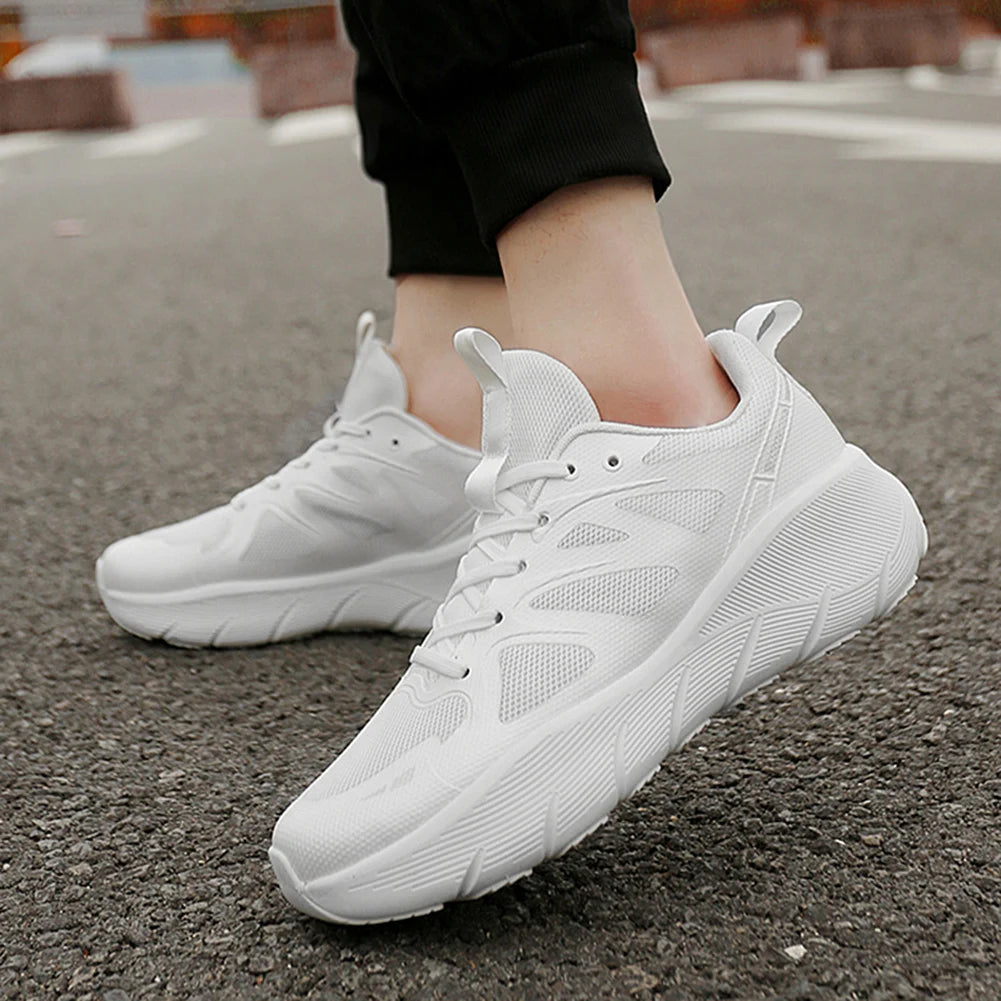 Running Sneakers Thick Sole Walking Shoes Breathable Gym Cross Trainer Non-Slip Height Increased Athletic Shoes for Men Women