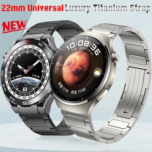 22mm Luxury Titanium Strap For Huawei Watch 4 Ultimate GT 2/2e 3pro 42mm 46mm 4PRO Metal Bracelet For Samsung Gear S3 45mm Band