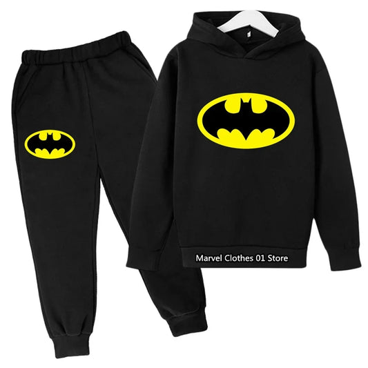 Batman- Hoodies Sets Kids Clothes Girls Clothing Tops Pants Suits 4-14 Years Old ports Suits Hoodies Sweater