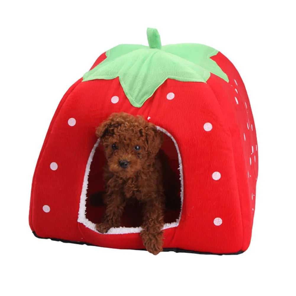 Kennel Doggy Fashion Cushion Basket Soft Strawberry Pet Dog Cat House Pet Tent Dog House Small Dogs Kitten Bed Cat House