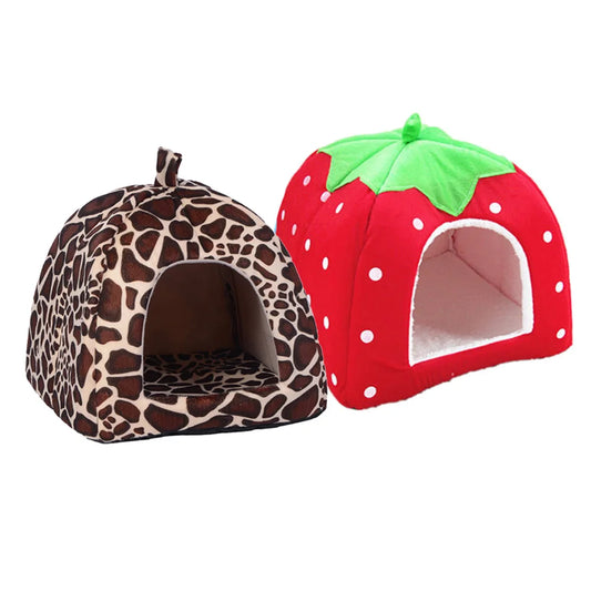 Kennel Doggy Fashion Cushion Basket Soft Strawberry Pet Dog Cat House Pet Tent Dog House Small Dogs Kitten Bed Cat House