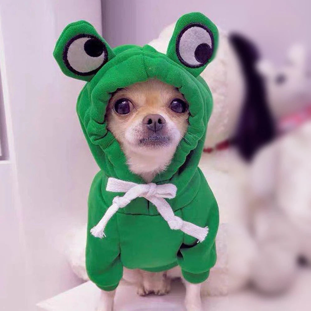 Fall Dog Hoodies Clothes Cute Plush Coat Hoodies Pet Costume Jacket For Puppy Cat French Bulldog Chihuahua Small Dog Clothing