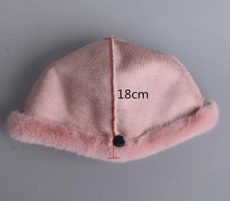 Luxury Lady Fake Cap Fashion Russian Fake Mink Hat Winter Warm Mink Fur Hats For Women Classic Luxury Caps Earflap Christmas Hat