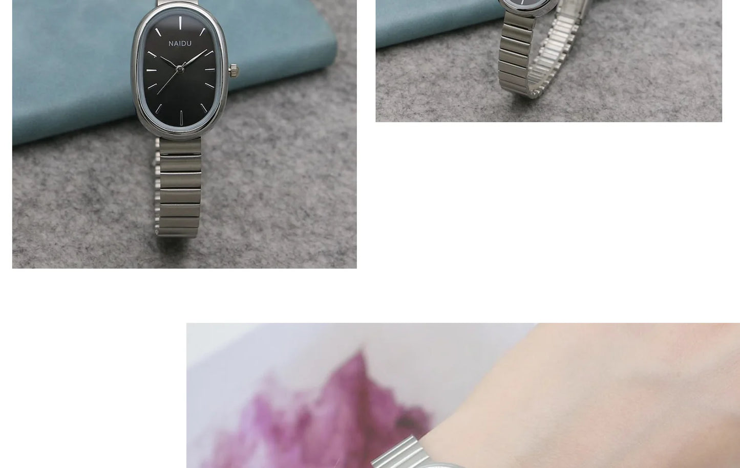 Oval Small Dial Women Quartz Watch Stainless Steel Bamboo Strap Girl Student Leisure Fashion Luxury Gift Wristwatch Dropshipping