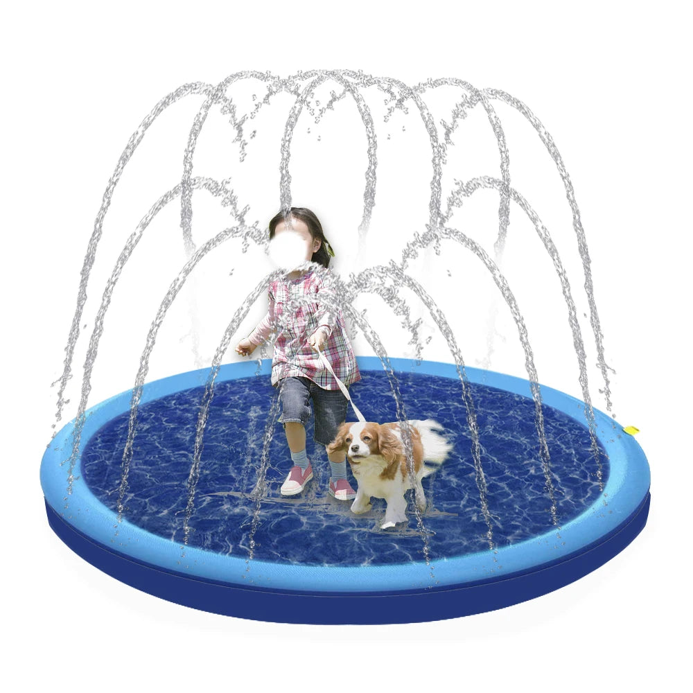 Pet Dog Toys Play Cooling Mat For Dog Summer Cool Swimming Pool Outdoor Inflatable Water Spray Pad Mat Tub Pet Sprinkler Pad