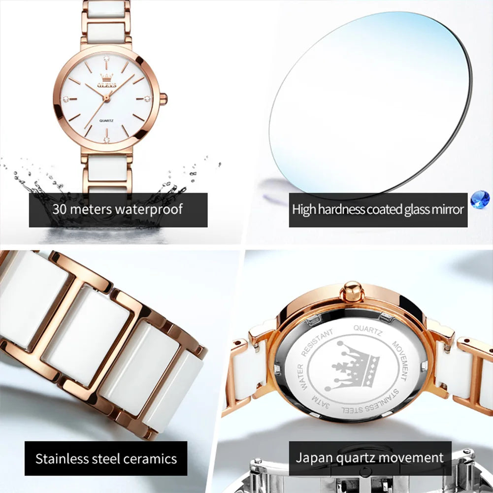 OLEVS Women's Wristwatch Luxury Brand Watch for Women Elegant Bracelet Waterproof Fashion Quartz Ladies Watches Reloj Para Mujer