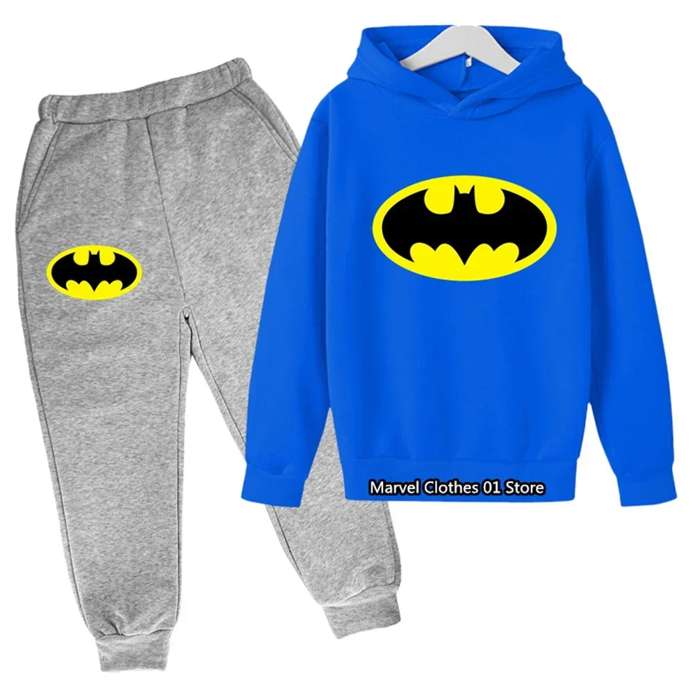 Batman- Hoodies Sets Kids Clothes Girls Clothing Tops Pants Suits 4-14 Years Old ports Suits Hoodies Sweater