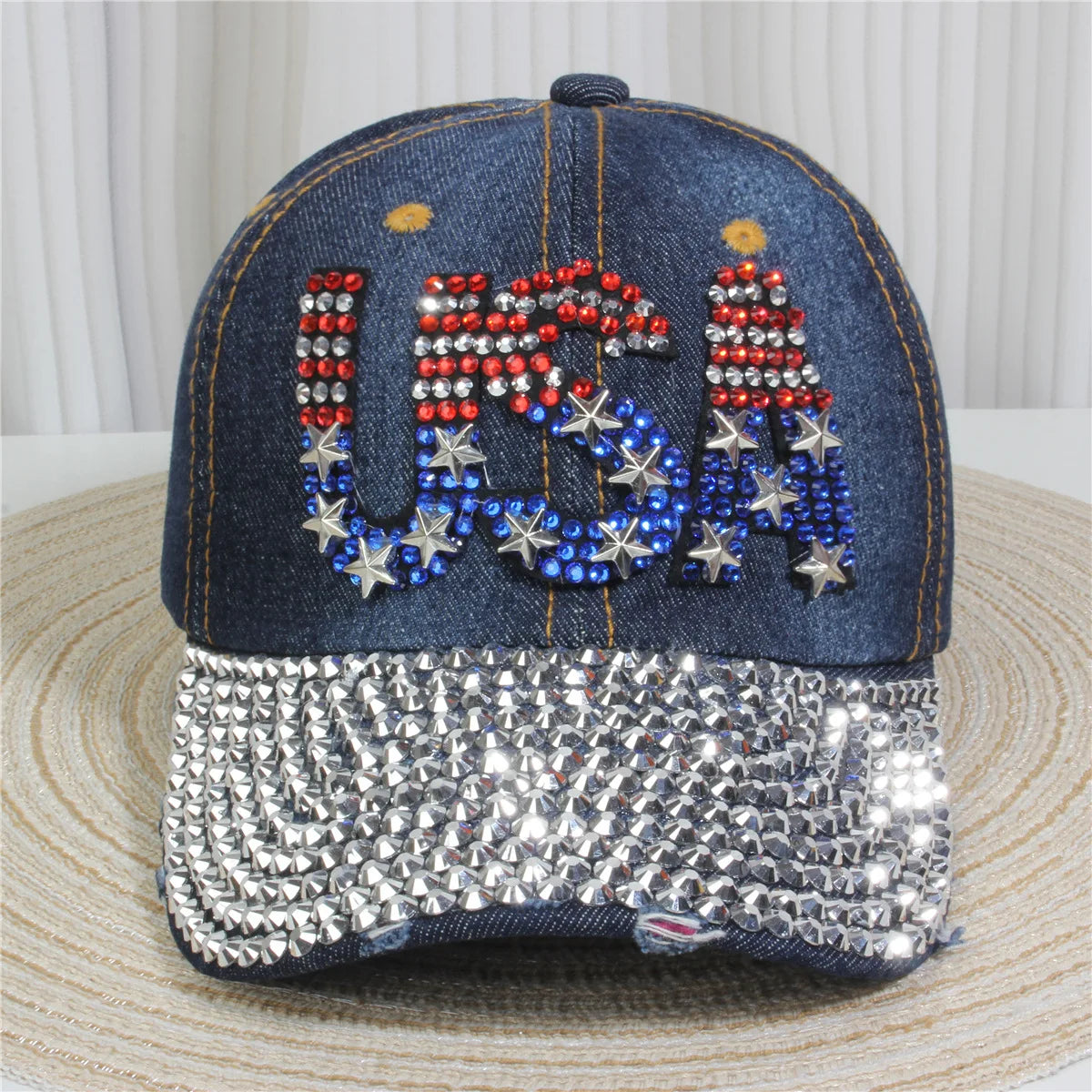 Women's Baseball Cap Diamond Painting Embroidery Flower Denim Snapback Hats Jeans Woman Female Cap Cowboy Summer Sun Hat