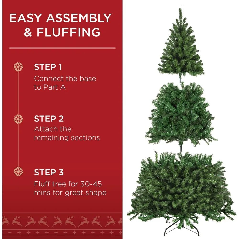 6ft Pre-Lit Spruce Artificial Holiday Christmas Tree for Home, Office, Party Decoration w/ 250 Incandescent Lights