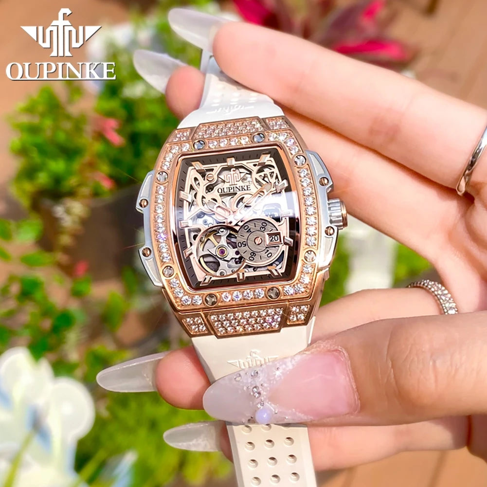 OUPINKE Original Brand Women's Watches fashion Imported Fully Automatic Mechanical Watch With Movement Waterproof Trend Watch