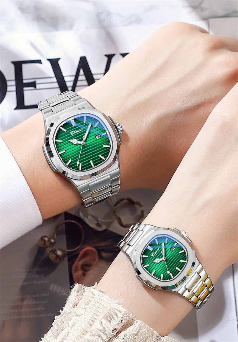 CHENXI 8222 Men's Quartz Watch Luxury Stainless Steel Wristwatch Waterproof Luminous Date Male Clock Watches Gift