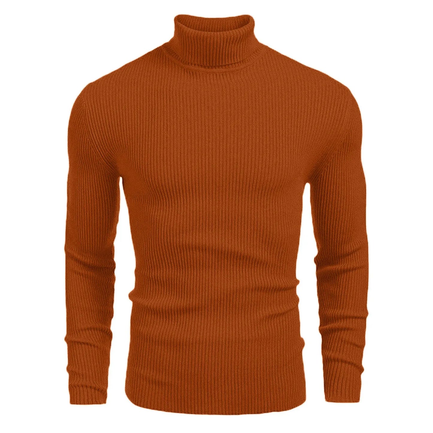 Autumn Mens Turtleneck Knittde Sweaters Winter Warm Striped Outdoor Breathable Solid Color Pullover Long Sleeve Streetwear