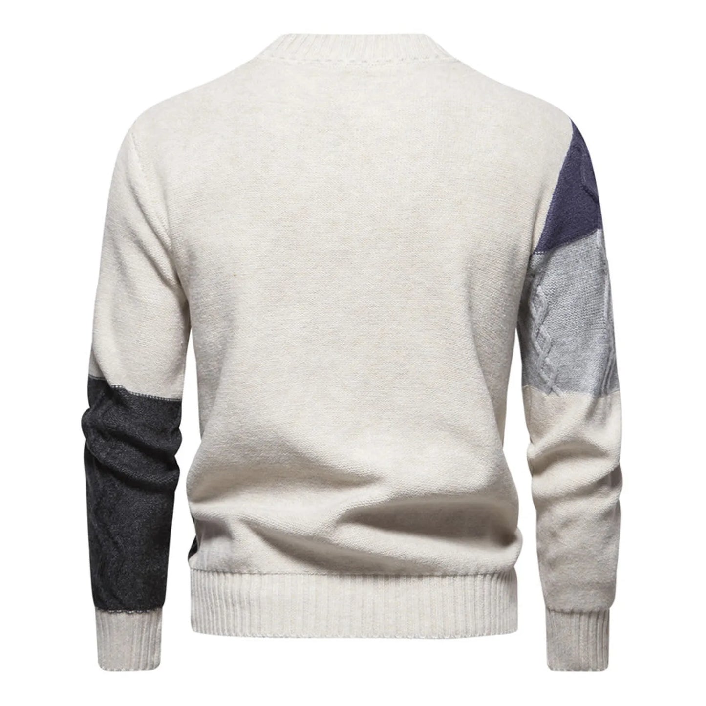 Men's Colorblock Round Neck Sweater Top Fashion Casual Long Sleeve Slim Fit Knitted Sweater Pullover sueteres de hombres