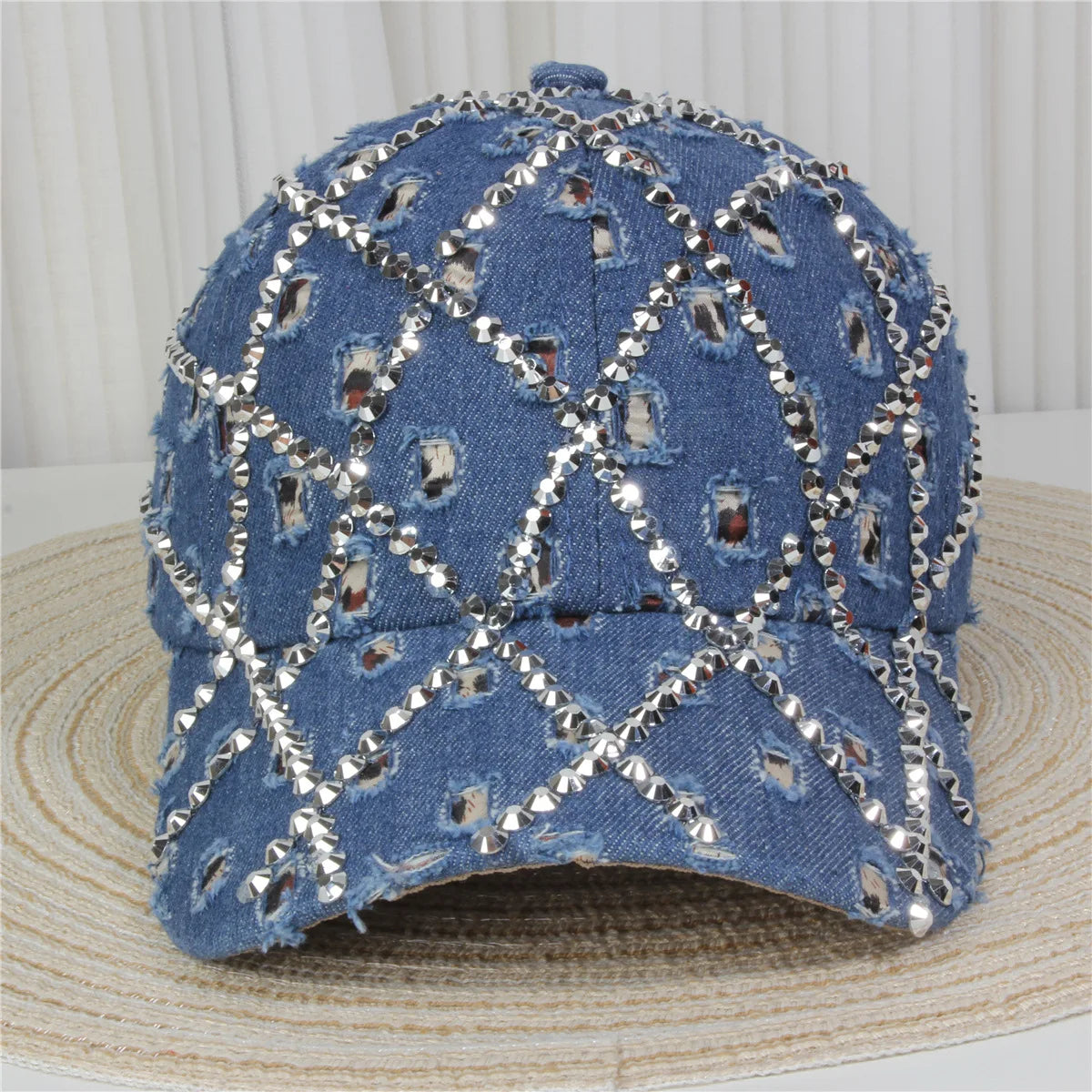 Women's Baseball Cap Diamond Painting Embroidery Flower Denim Snapback Hats Jeans Woman Female Cap Cowboy Summer Sun Hat