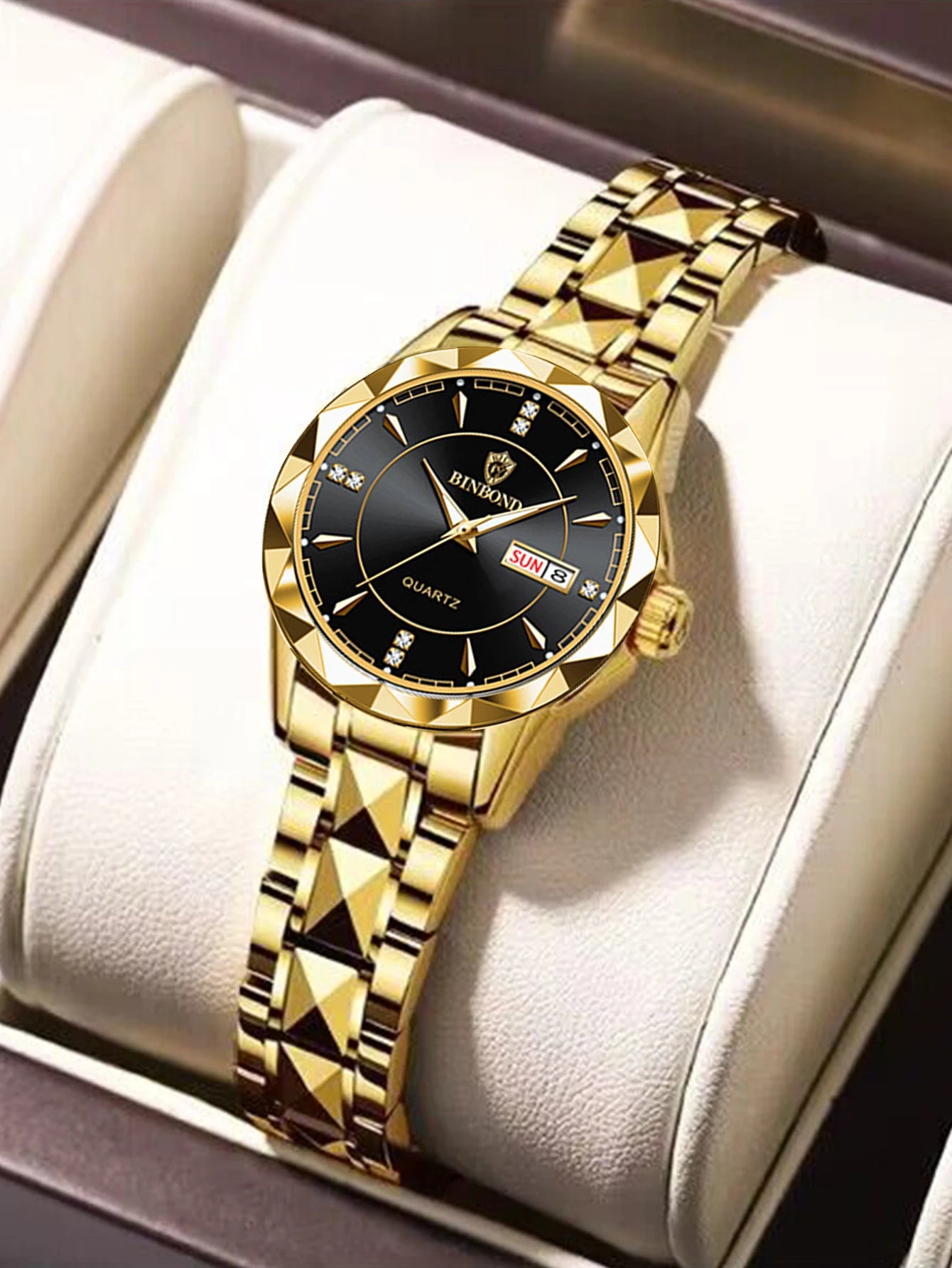 BINBOND B5552 New Luxury Brand Quartz Womens Watches 30M Waterproof Luminous Date Wristwatch Fashion Business Womens Watches