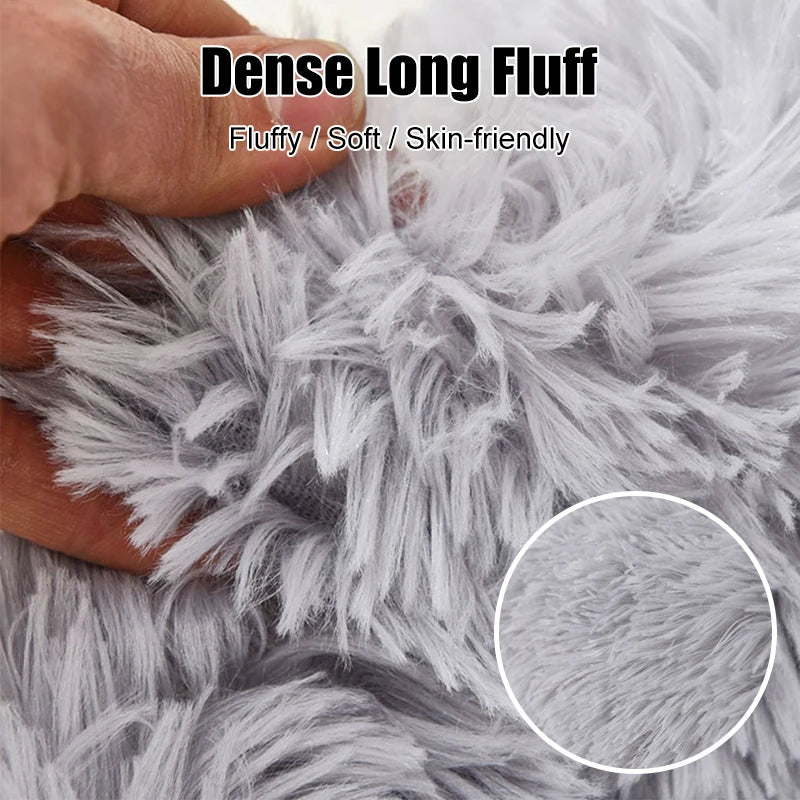 40-100cm Fluffy Pets Dogs Beds Large Round Dog Bed Super Warm Soft Cat House Plush Cat Nest Winter