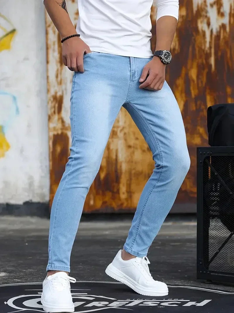 2024 Mens Slim Fit Classic Skinny Jeans Casual Street Style Comfortable Casual Mens  Skinny Jeans Male Slim Fit Pencil Denim