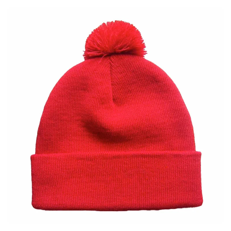 Men Women Christmas Decoration Colour Blocking Wool Cap Beanie Hat Halloween Striped Red Wool Ball Cap Knitted Cap Hot