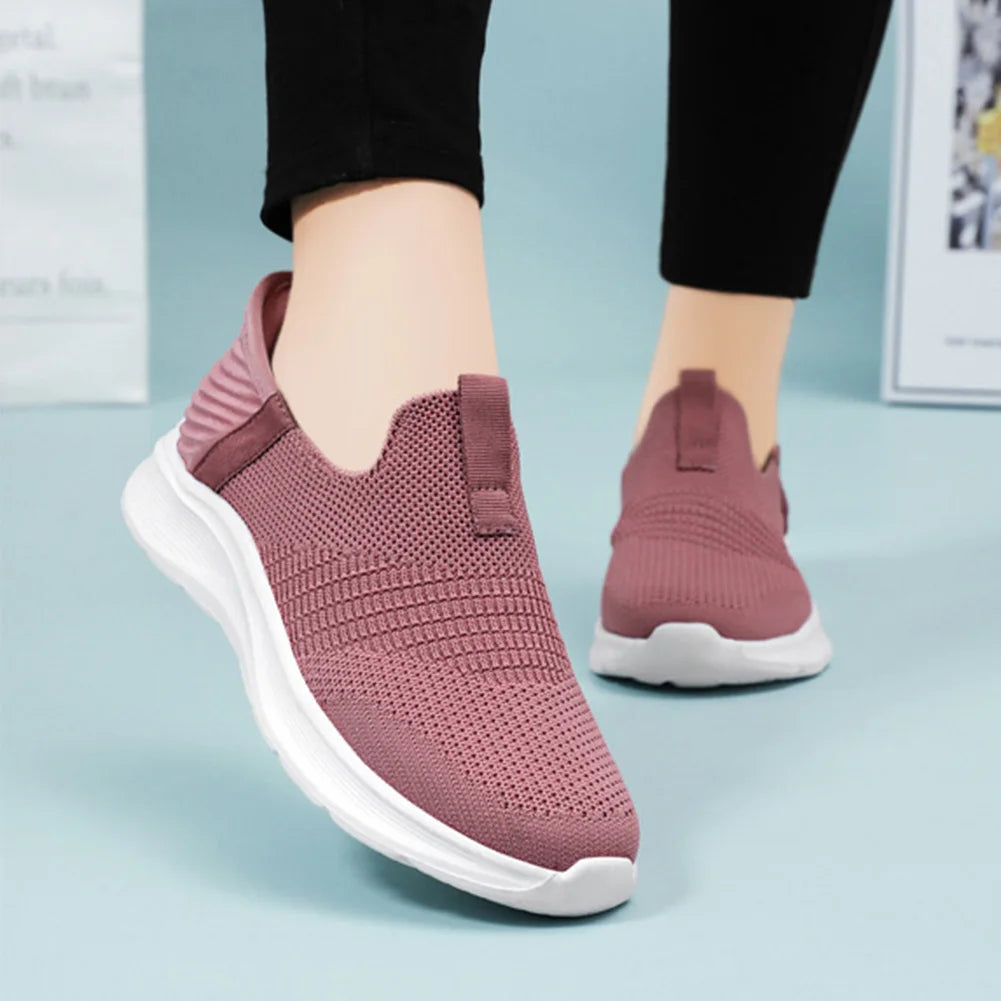 Women Casual Flat Barefoot Shoes Breathable Knitted Orthopedic Walking Sneakers Spring Autumn Sport Female Running Jogging Shoes