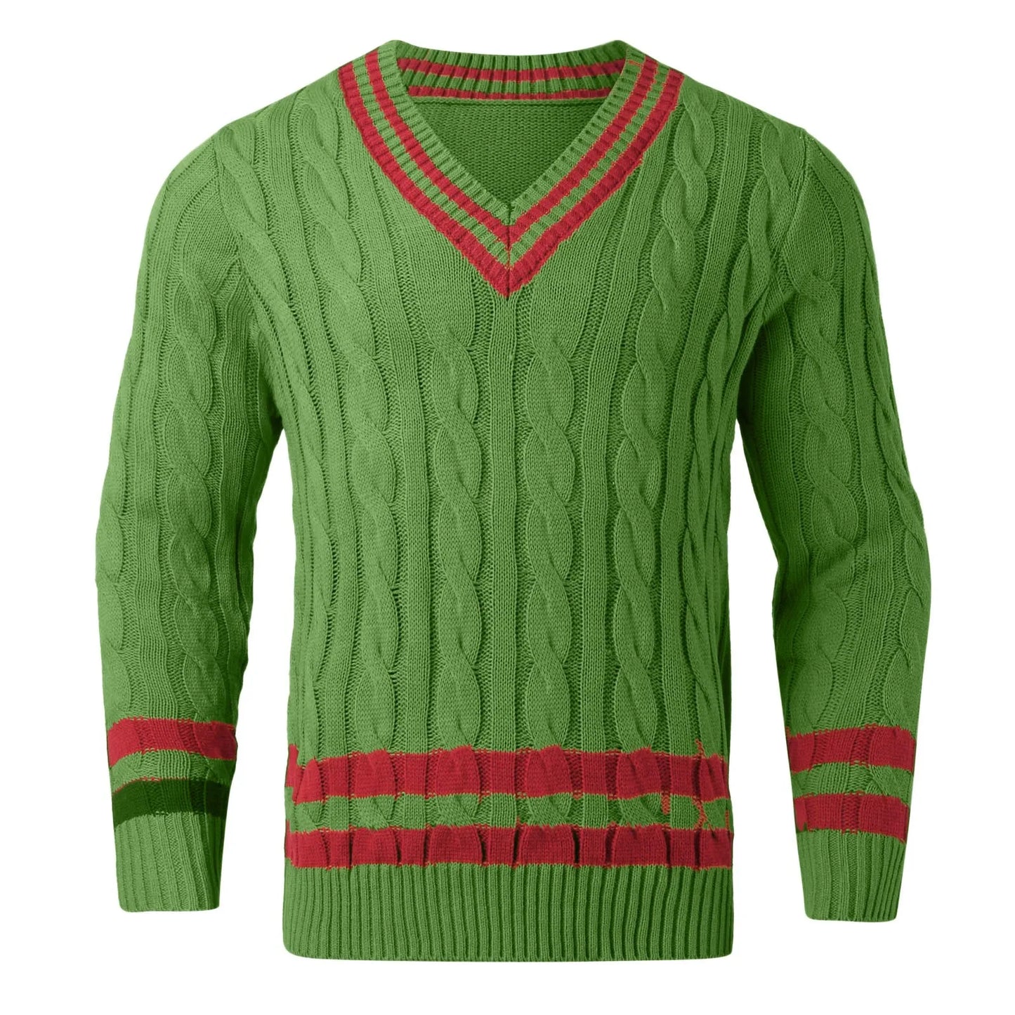 Mens Striped Color Matching Knitted Sweaters Fashionable Loose In Autumn And Winter sweater Jacquard Classic V-Neck Sweater