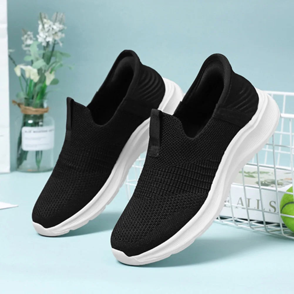 Women Casual Flat Barefoot Shoes Breathable Knitted Orthopedic Walking Sneakers Spring Autumn Sport Female Running Jogging Shoes