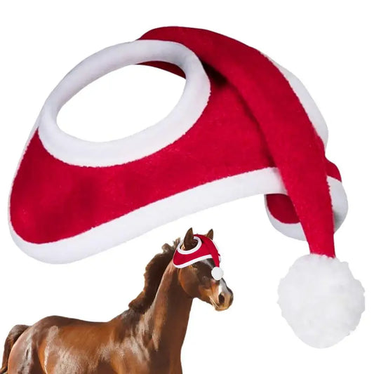 Christmas Horse Hats Headgear Hat Decorated With Pom-Poms Holiday Horse Costume Accessories For Christmas Party