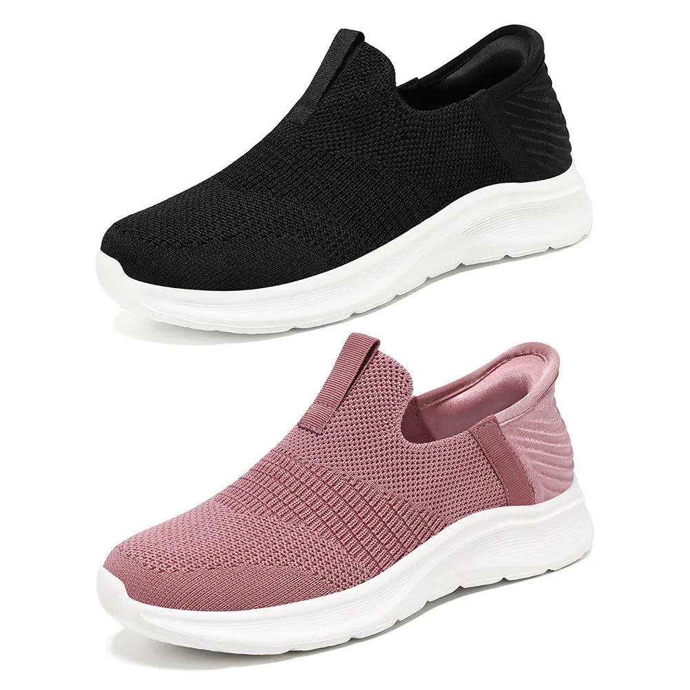 Women Casual Flat Barefoot Shoes Breathable Knitted Orthopedic Walking Sneakers Spring Autumn Sport Female Running Jogging Shoes