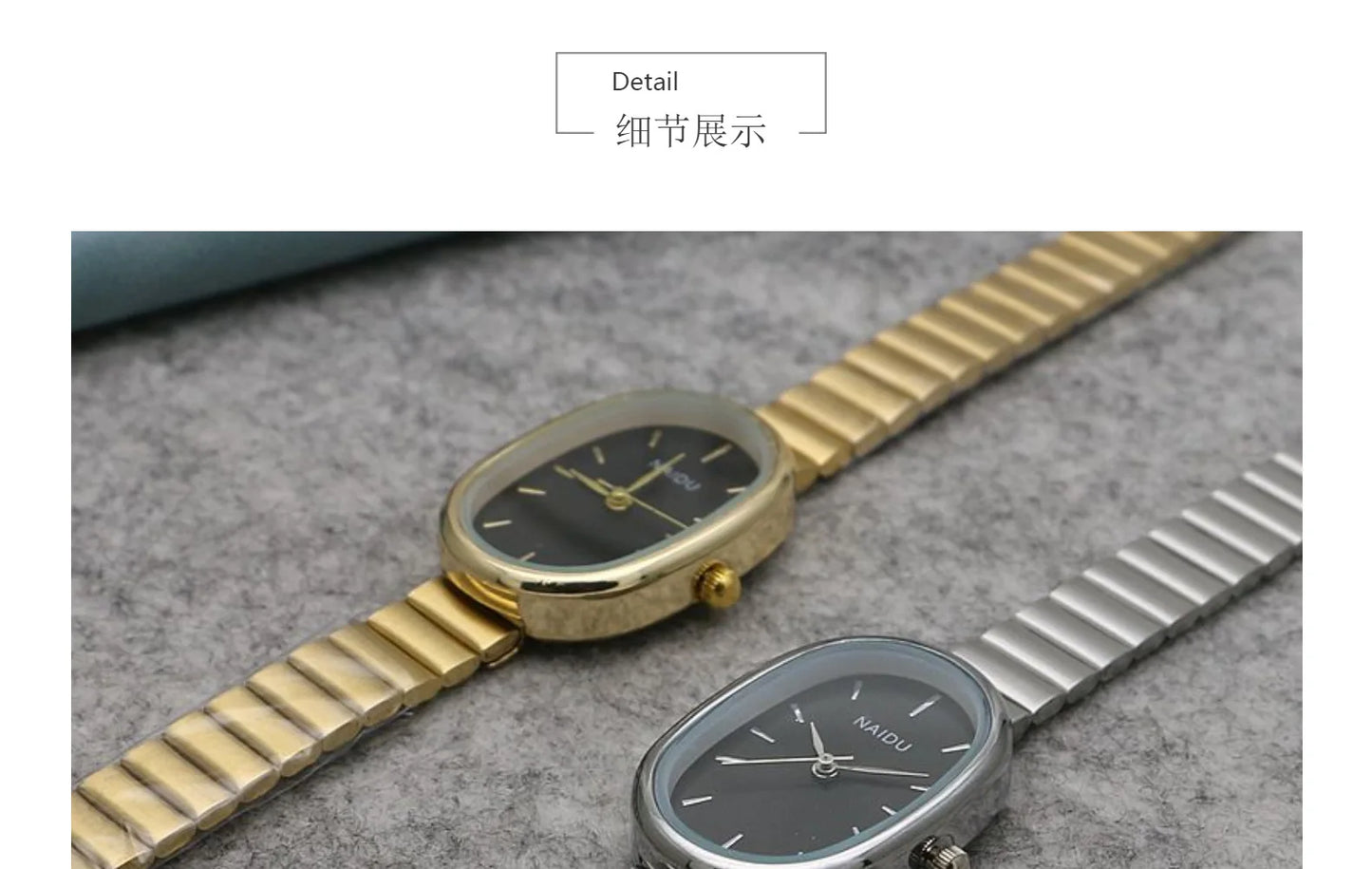 Oval Small Dial Women Quartz Watch Stainless Steel Bamboo Strap Girl Student Leisure Fashion Luxury Gift Wristwatch Dropshipping