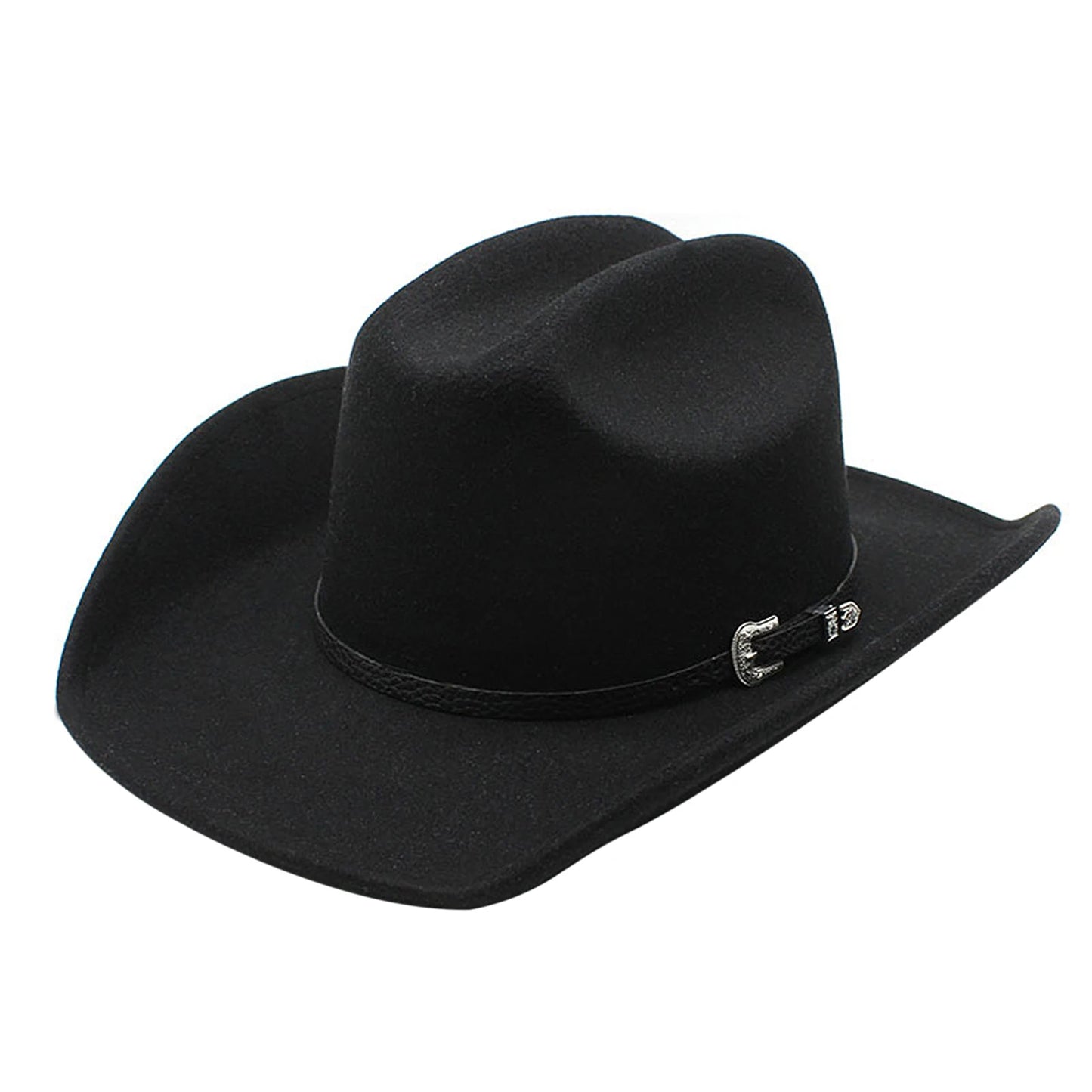 2024 Men and Women Western Cowboy Hat Felt Wide Brim Classic Outdoor Fedora Cowboy Buckled Hat Suitable for Adults and Teenagers