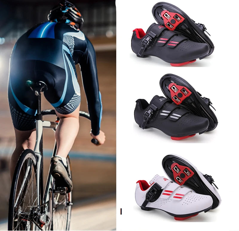 Mens  Cycling Shoes Compatible with Peloton Indoor Bicycle Pedals Clip in Road Bike Shoes Pre-Installed with Look Delta Cleats