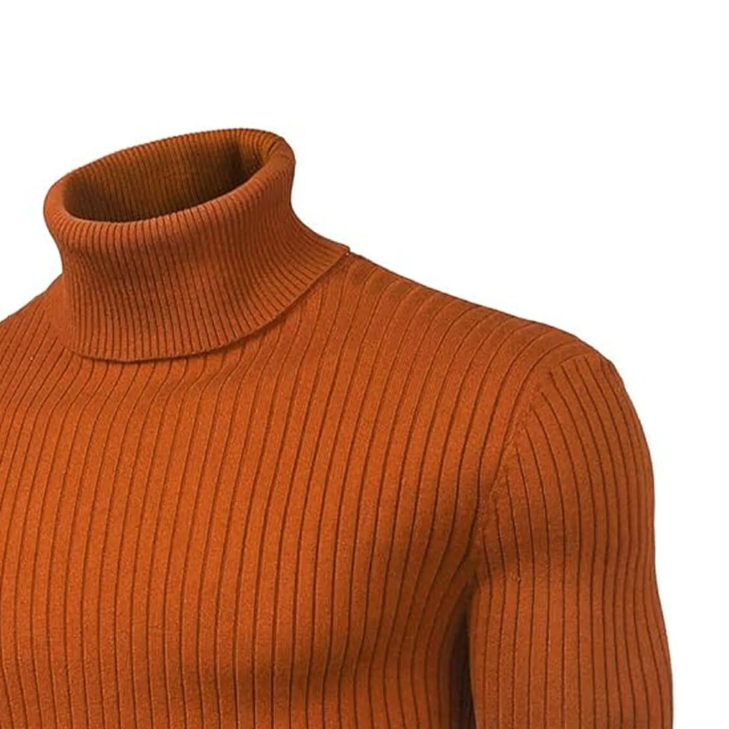 Autumn Mens Turtleneck Knittde Sweaters Winter Warm Striped Outdoor Breathable Solid Color Pullover Long Sleeve Streetwear