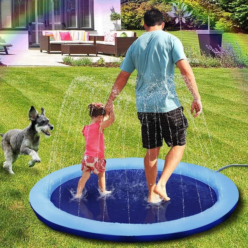 Pet Dog Toys Play Cooling Mat For Dog Summer Cool Swimming Pool Outdoor Inflatable Water Spray Pad Mat Tub Pet Sprinkler Pad