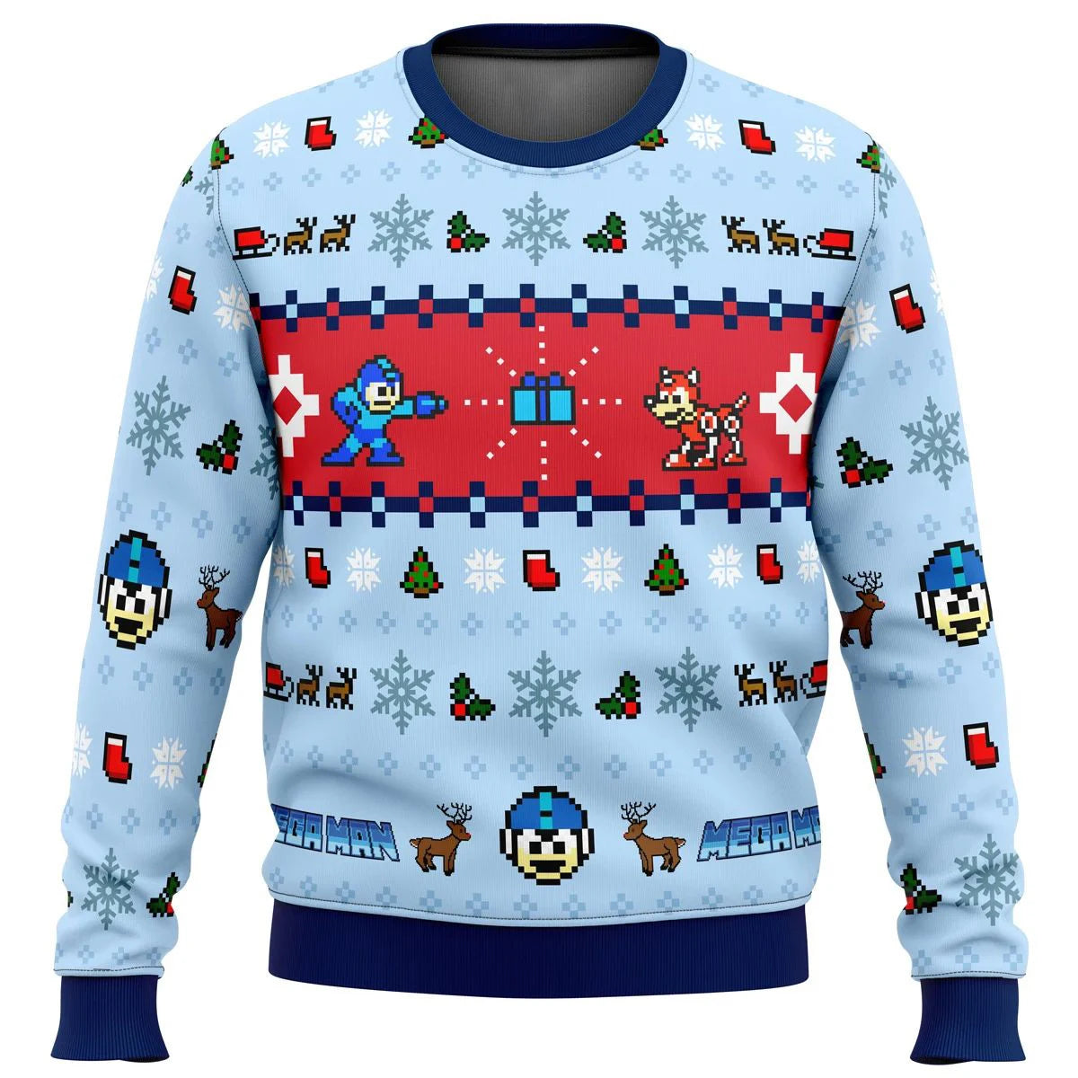 Mega Man Mega Holiday Ugly Christmas Sweater Gift Santa Claus Pullover Men 3D Sweatshirt And Top Autumn And Winter Clothing