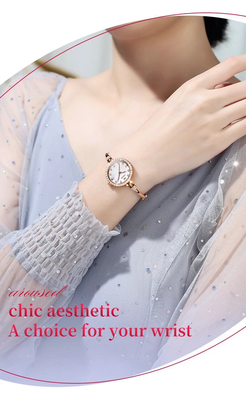 Original OLEVS Ultra Thin 8mm Dial Watch for Women Luxury Diamond Wristwatch Fashion Elegant Ladies Watches Relógio Feminino