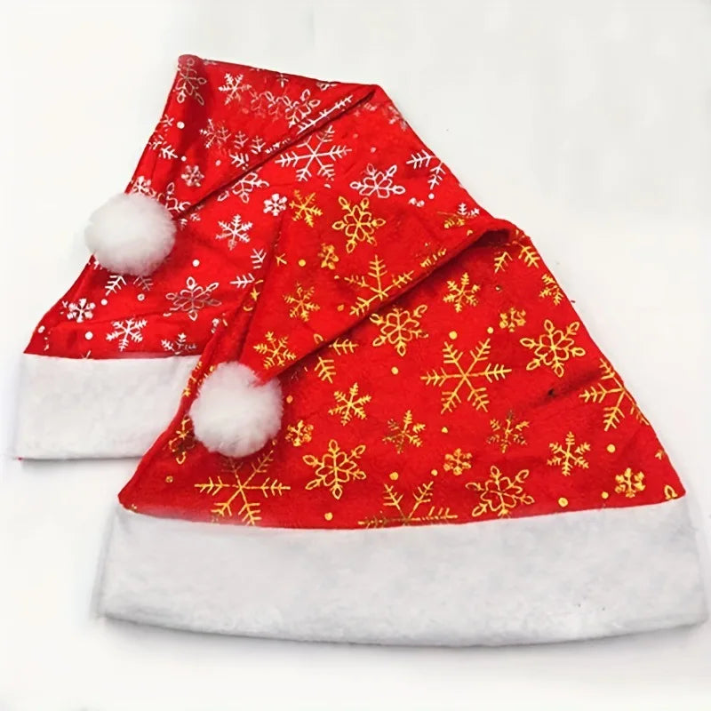 Brand new styleChristmas Santa Hat Xma Long Plush Holiday Red Hat For Adults And Kids Unisex 2024  Year Festive Party Supplies