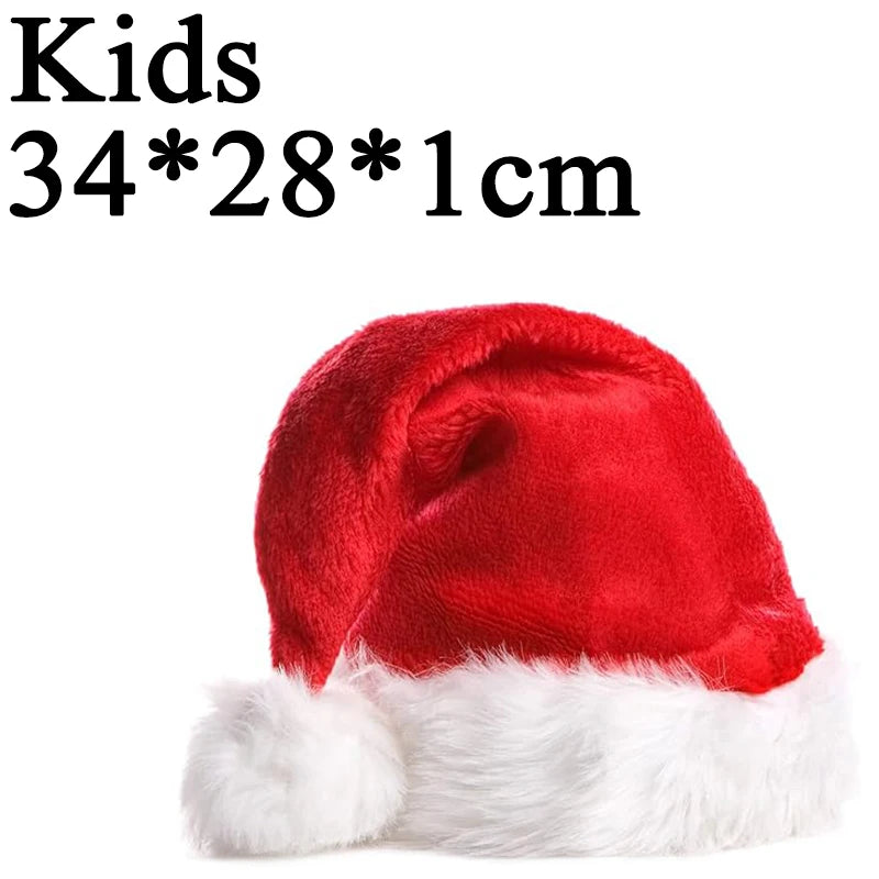 Comfortable Plush Christmas Hat Adult Children Soft Warm Caps Elastic Cap Circumference Santa Claus Hats Festival Dress Up Props