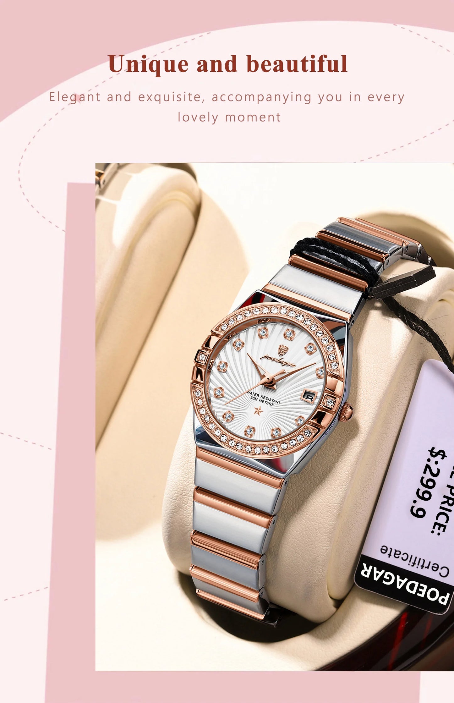 POEDAGAR Luxury Woman Wristwatch Waterproof Luminous Date Stainless Steel Watch For Ladies High Quality Quartz Women Watches+box