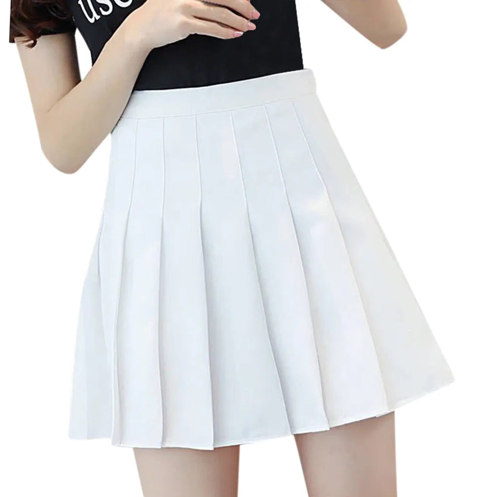 Women Summer High Waist Pleated Skirt y2k Casual Kawaii A-line Plaid black tennis Korean School Uniform Mini Skirts for Girls