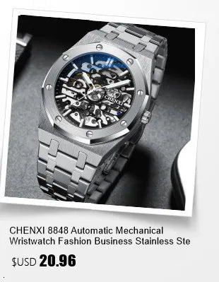 CHENXI 8222 Men's Quartz Watch Luxury Stainless Steel Wristwatch Waterproof Luminous Date Male Clock Watches Gift