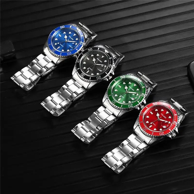 Fashion Men Steel Wristwatch Quartz Calendar Watch for Men