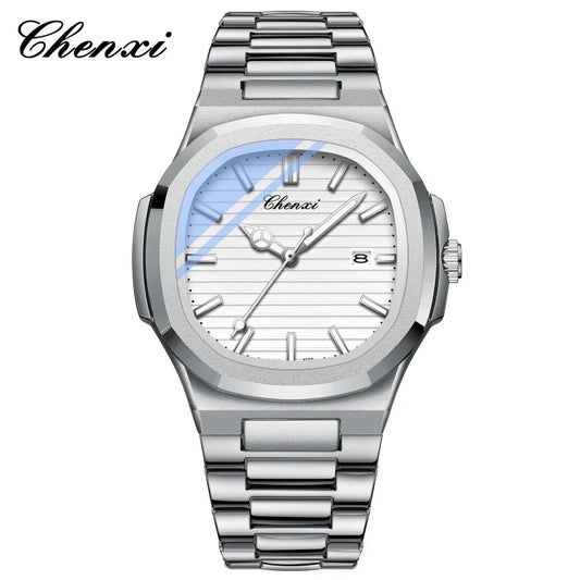 CHENXI 8222 Men's Quartz Watch Luxury Stainless Steel Wristwatch Waterproof Luminous Date Male Clock Watches Gift