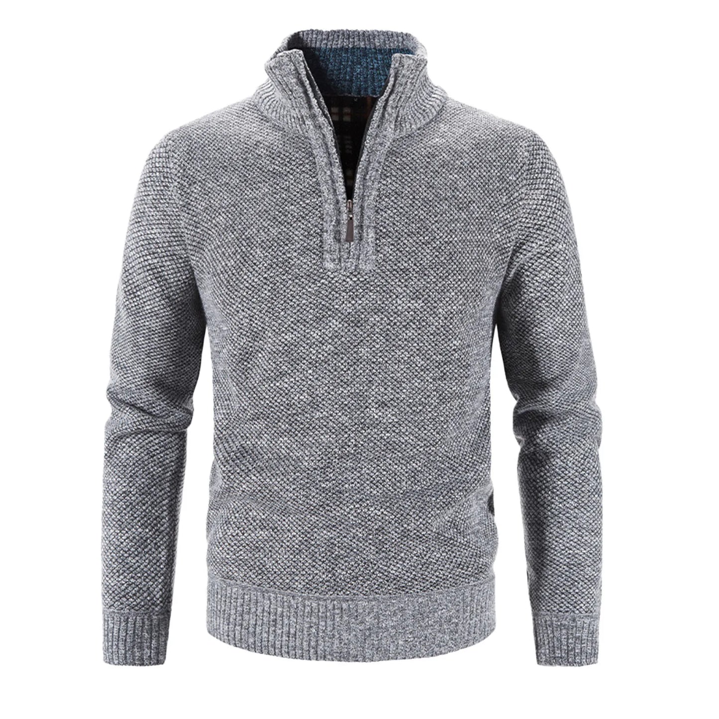 Autumn Winter Slim Solid Color Sweater Top Thickening Half Zipper Knit Bottoming Shirt Men Casual Versatile Pullover Sweaters