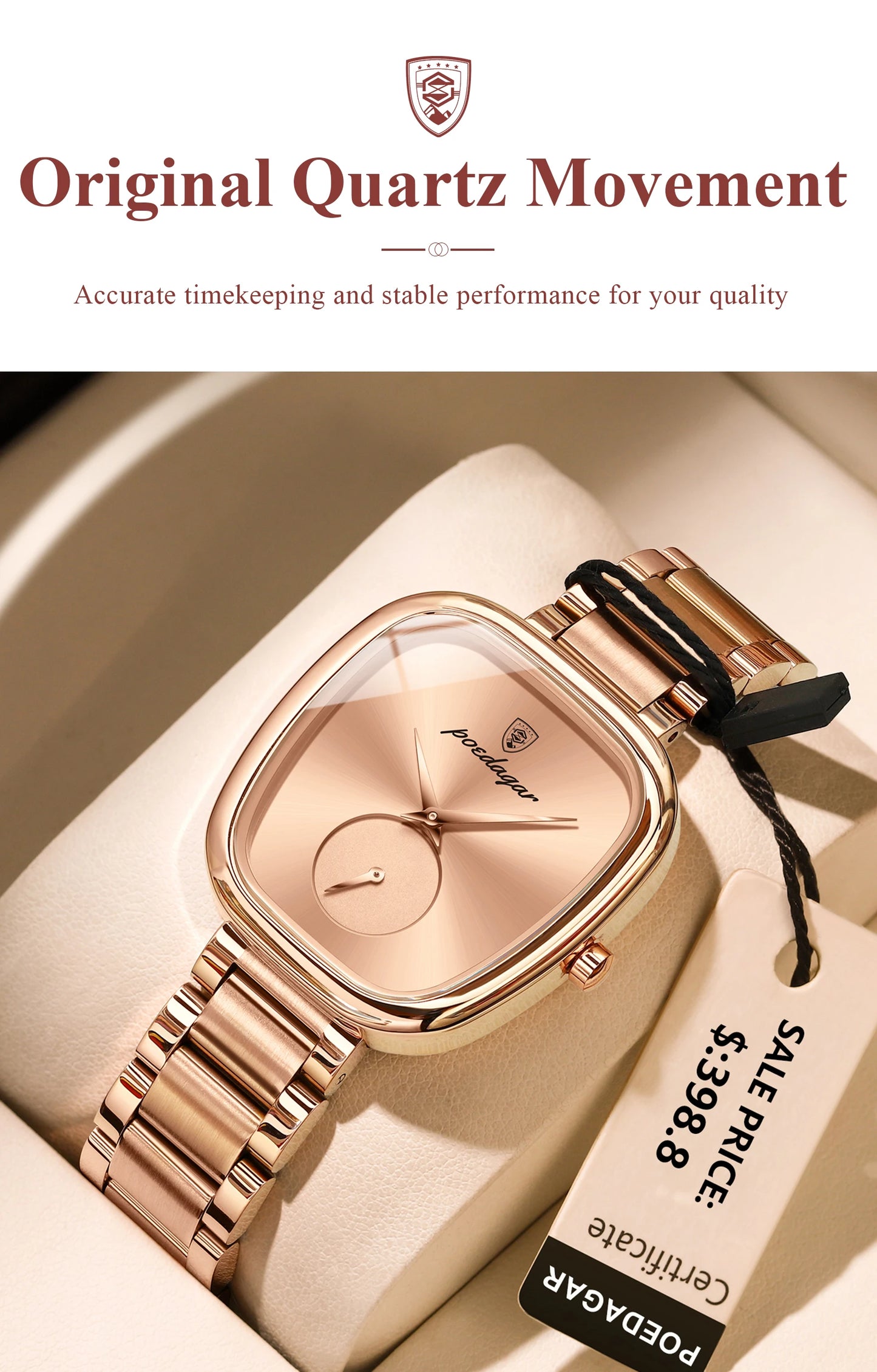 POEDAGAR Luxury Watch for Woman Waterproof Stainless Steel Quartz Ladies Watch High Quality Women's Watches Elegant Female Clock