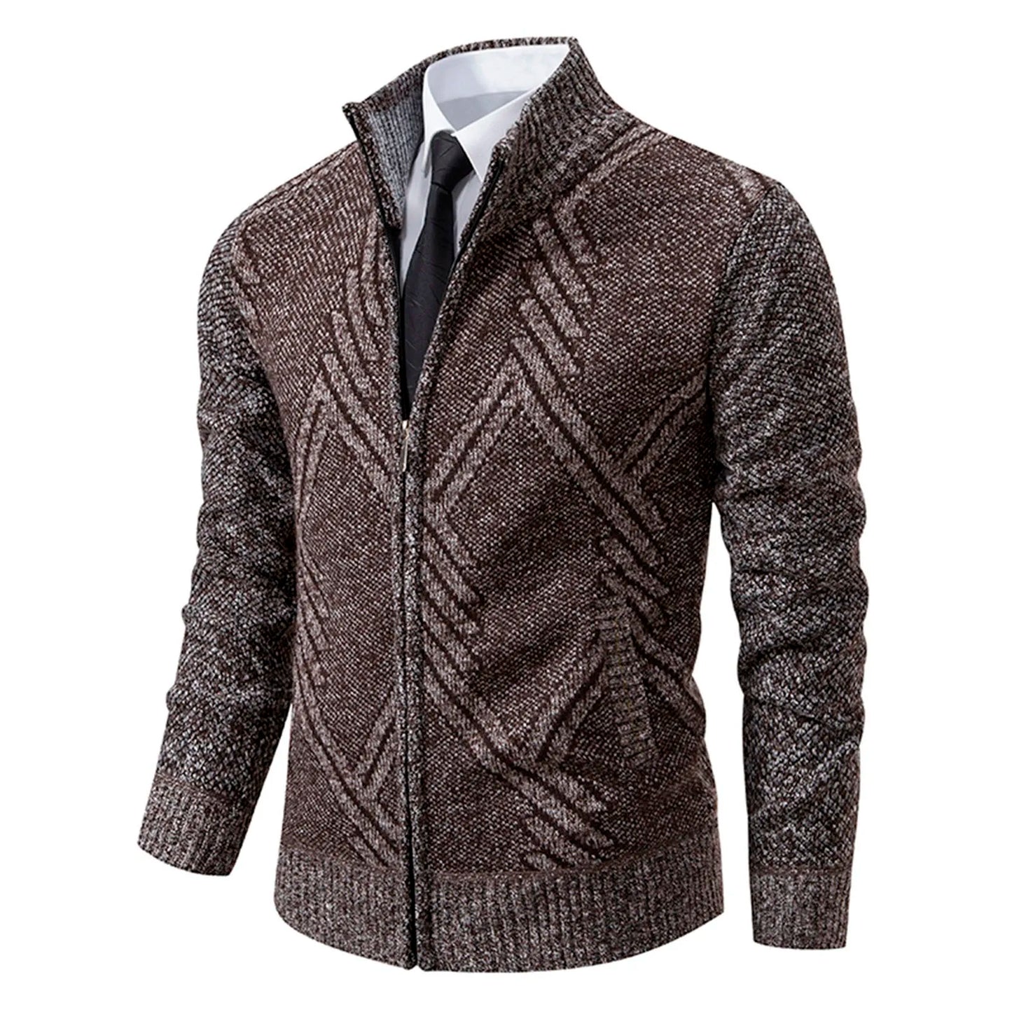 Winter Jackets Men Cardigans Sweaters New Male Thicker Warm Casual Sweatercoats Zipper Slim Fit Fleece Jacket Men Coat Knitwear